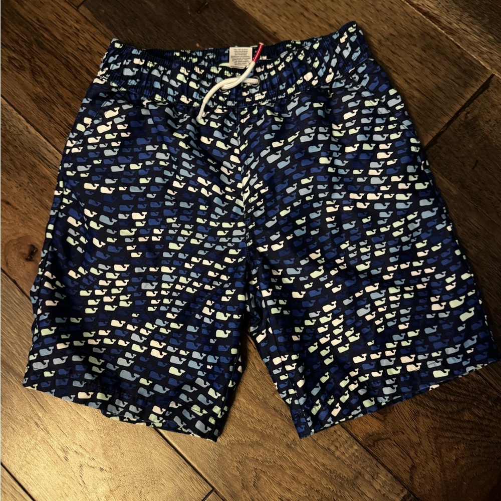 Vineyard Vines Blue and White Swim Trunks with Constellation Pattern